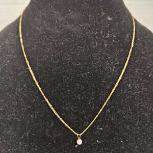 10" Gold toned chain with faux opal charm
